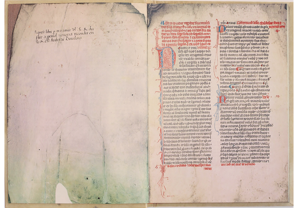 Prilegis-Valencia-Jaime I Aragón-Manuscript-Illuminated codex-facsimile book-Vicent García Editores-1 Opened.